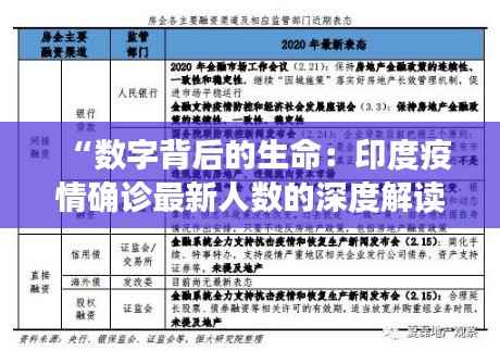 “数字背后的生命:印度疫情确诊最新人数的深度解读”