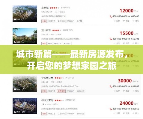 城市新篇——最新房源发布,开启您的梦想家园之旅