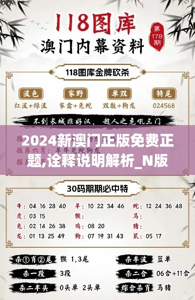2024新澳门正版免费正题,诠释说明解析_N版3.341