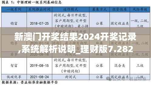 新澳门开奖结果2024开奖记录,系统解析说明_理财版7.282