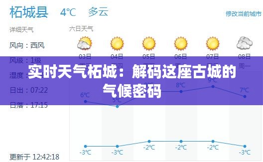 实时天气柘城：解码这座古城的气候密码