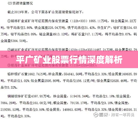 平广矿业股票行情深度解析