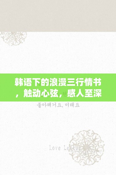 韩语下的浪漫三行情书,触动心弦,感人至深