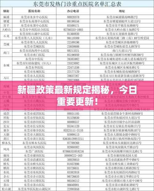 新疆政策最新规定揭秘，今日重要更新！