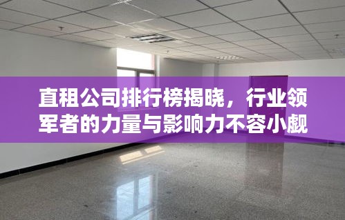 直租公司排行榜揭晓,行业领军者的力量与影响力不容小觑