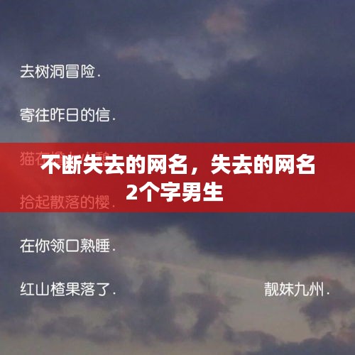 不断失去的网名,失去的网名2个字男生