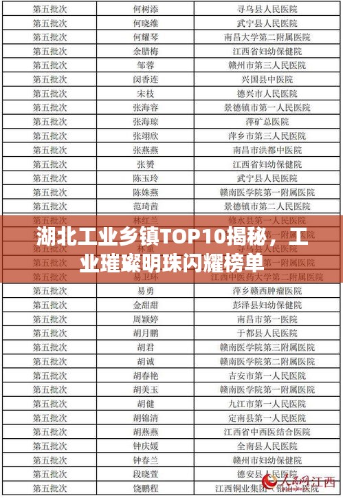 湖北工业乡镇TOP10揭秘,工业璀璨明珠闪耀榜单